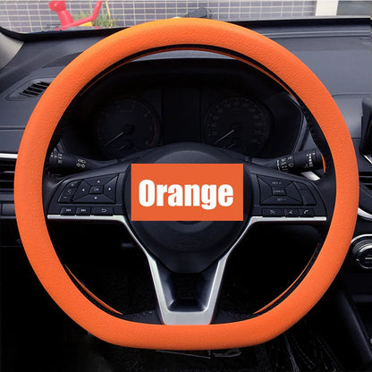 Universal Silicone Steering Wheel Cover – Elastic Non-Slip Grip, Fits 36–40 cm (14–16 in) Wheels, Multi-Color Car Accessory