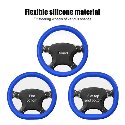 Universal Silicone Steering Wheel Cover – Elastic Non-Slip Grip, Fits 36–40 cm (14–16 in) Wheels, Multi-Color Car Accessory