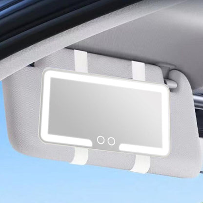 LED Touch Screen Car Sun Visor Makeup Mirror - Adjustable Brightness, Rechargeable HD Vanity Mirror for Stylish Car Accessories